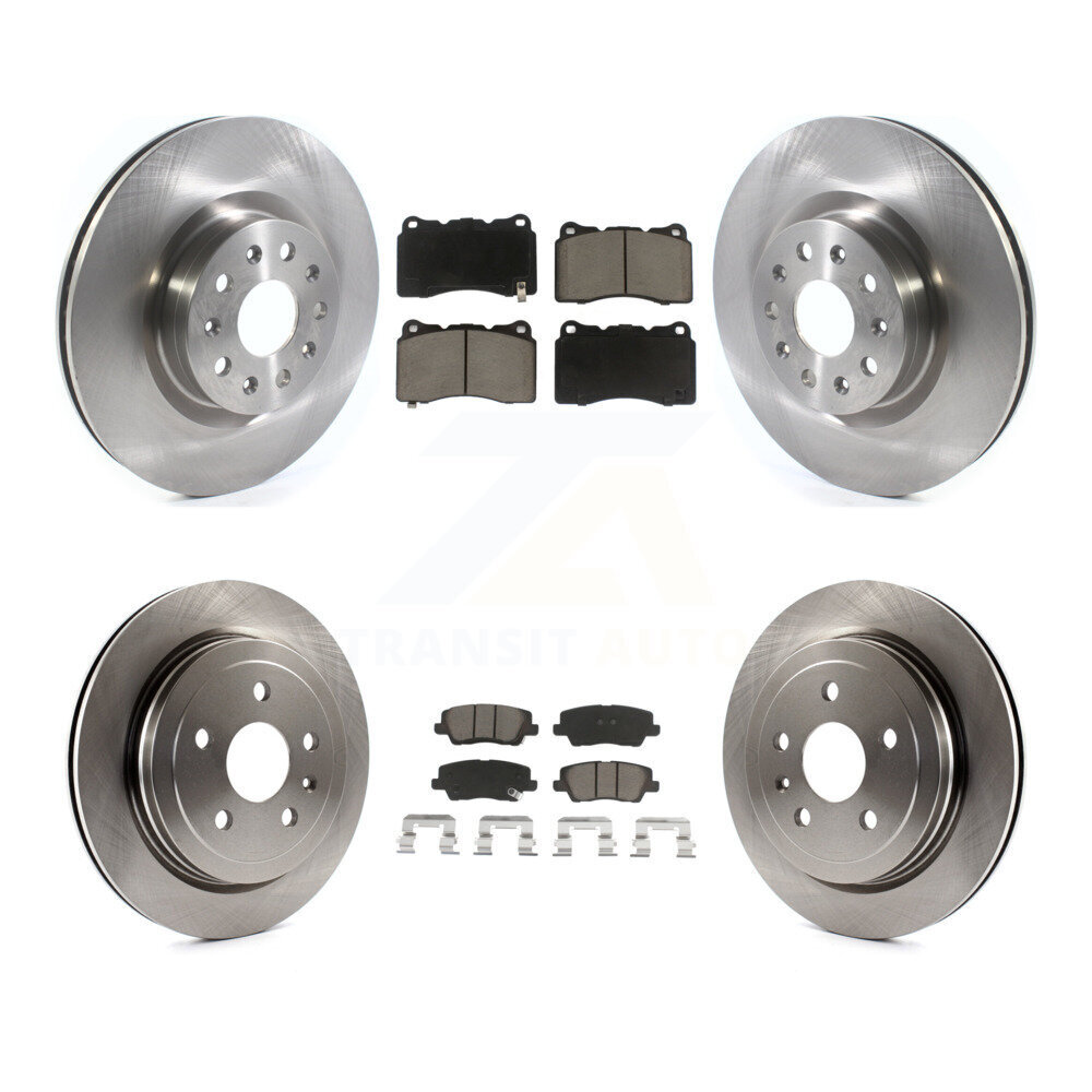 Front Rear Disc Brake Rotors And Ceramic Pad Kit For Cadillac CTS With 18" Factory Wheels K8C-101197