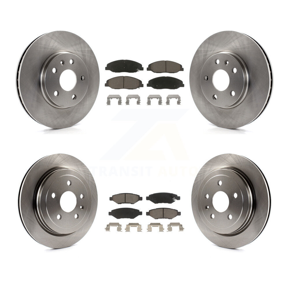 Front Rear Disc Brake Rotors & Ceramic Pad Kit For Cadillac CTS Without Heavy Duty Brakes K8C-101198
