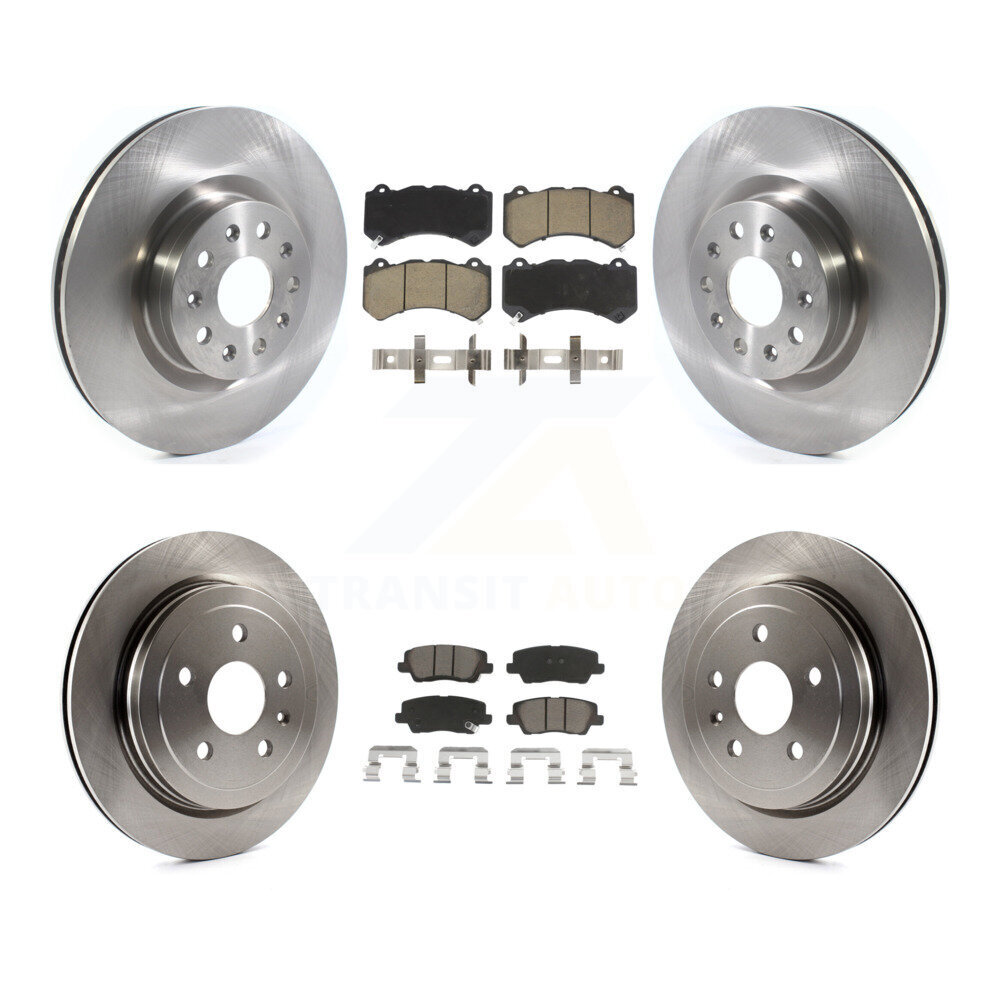 Front Rear Brake Rotor Ceramic Pad Kit For 16 Cadillac CTS Vsport/Vsport Premium with RWD K8C-101211