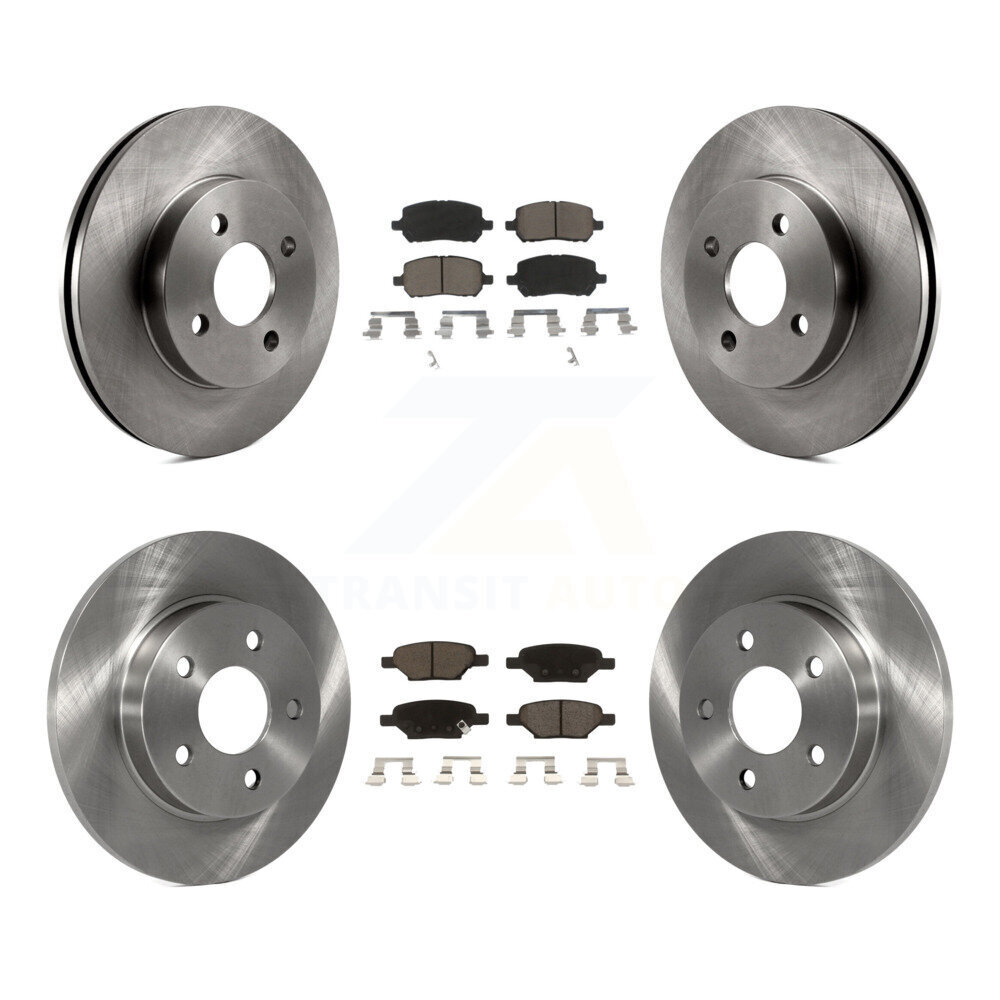 Front Rear Disc Brake Rotors And Ceramic Pads Kit For Pontiac G5 Pursuit K8C-101244