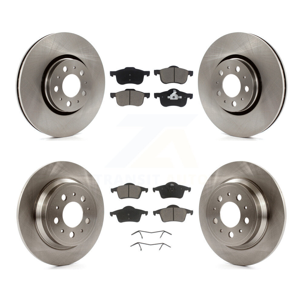 Front Rear Brake Rotor Ceramic Pad Kit For 2008 Volvo S60 With 316mm Diameter K8C-101273