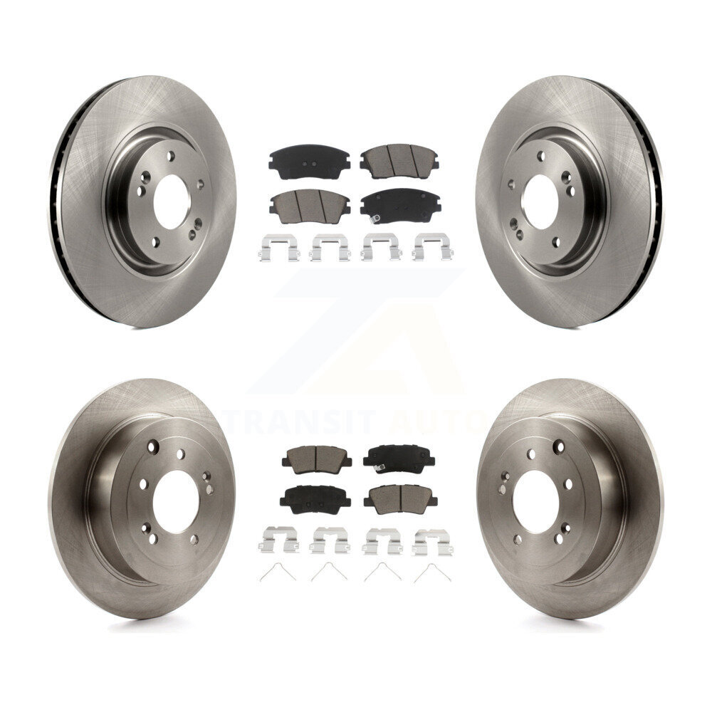 Front Rear Brake Rotor & Ceramic Pad Kit For 17-22 Kia Sportage With Manual Parking K8C-101453