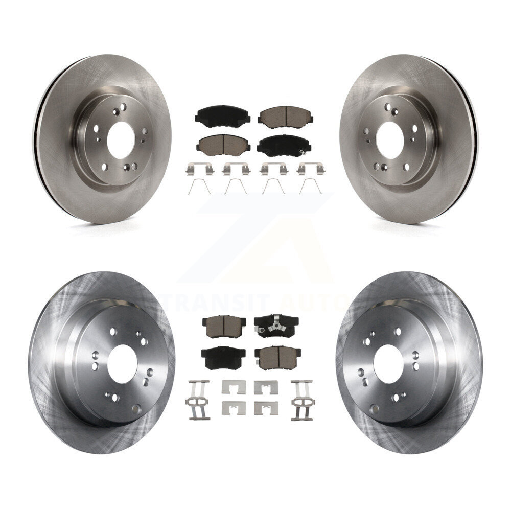 Front Rear Disc Brake Rotors And Ceramic Pads Kit For 2012-2016 Honda CR-V FWD K8C-101494