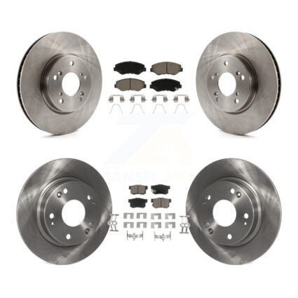 Front Rear Brake Rotors Ceramic Pad Kit For Honda Civic EX with Coupe Manual transmission K8C-101497