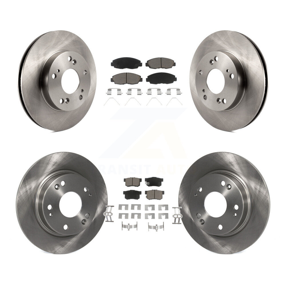 Front Rear Disc Brake Rotors And Ceramic Pads Kit For Honda Civic K8C-101530