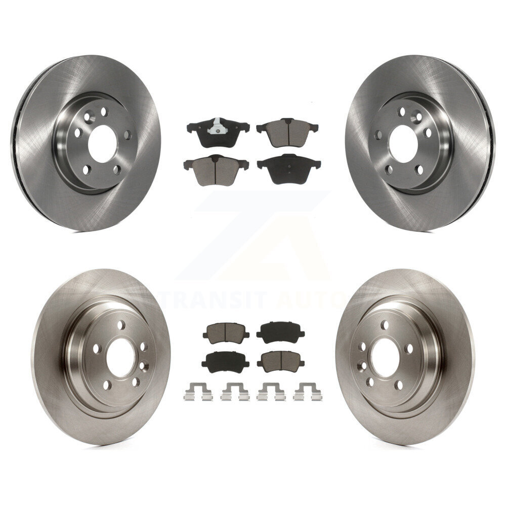 Front Rear Brake Rotor Ceramic Pad Kit For 2008 Volvo V70 With 300mm Diameter K8C-101533