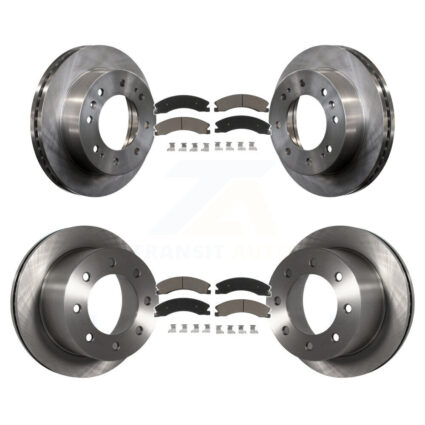 Front Rear Disc Brake Rotors & Ceramic Pad Kit For GMC Sierra 3500 HD Chevrolet Silverado K8C-101570