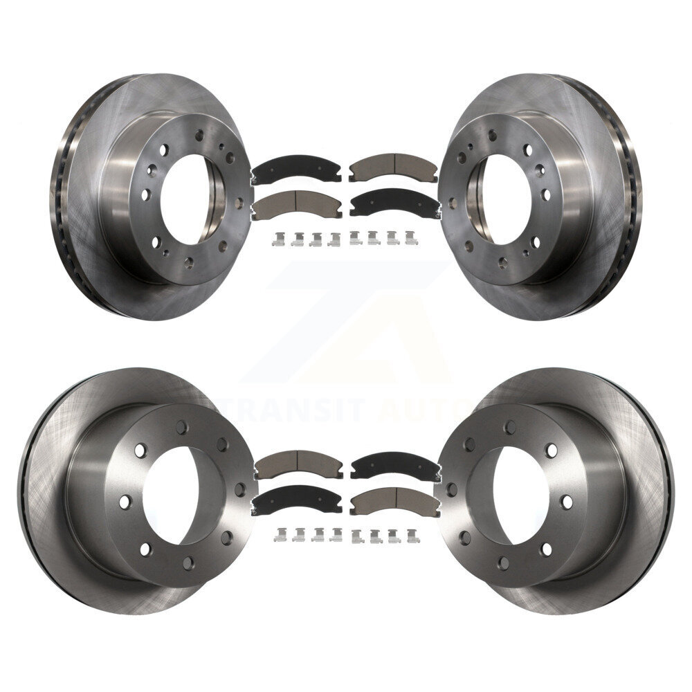 Front Rear Disc Brake Rotors & Ceramic Pad Kit For GMC Sierra 3500 HD Chevrolet Silverado K8C-101570