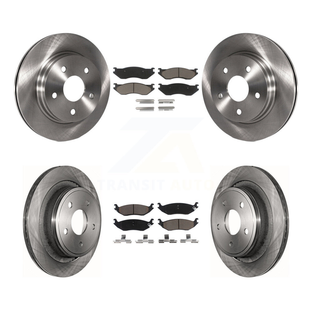 Front Rear Disc Brake Rotors And Ceramic Pads Kit For Dodge Ram 1500 K8C-101575
