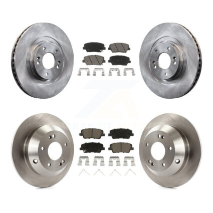 Front Rear Brake Rotors & Ceramic Pad Kit For 14-15 Kia Sorento With Red Painted Calipers K8C-101583