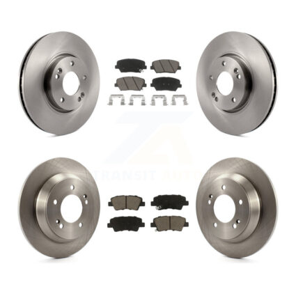 Front Rear Brake Rotors & Ceramic Pad Kit For 14-17 Kia Rondo With Electric Parking K8C-101584
