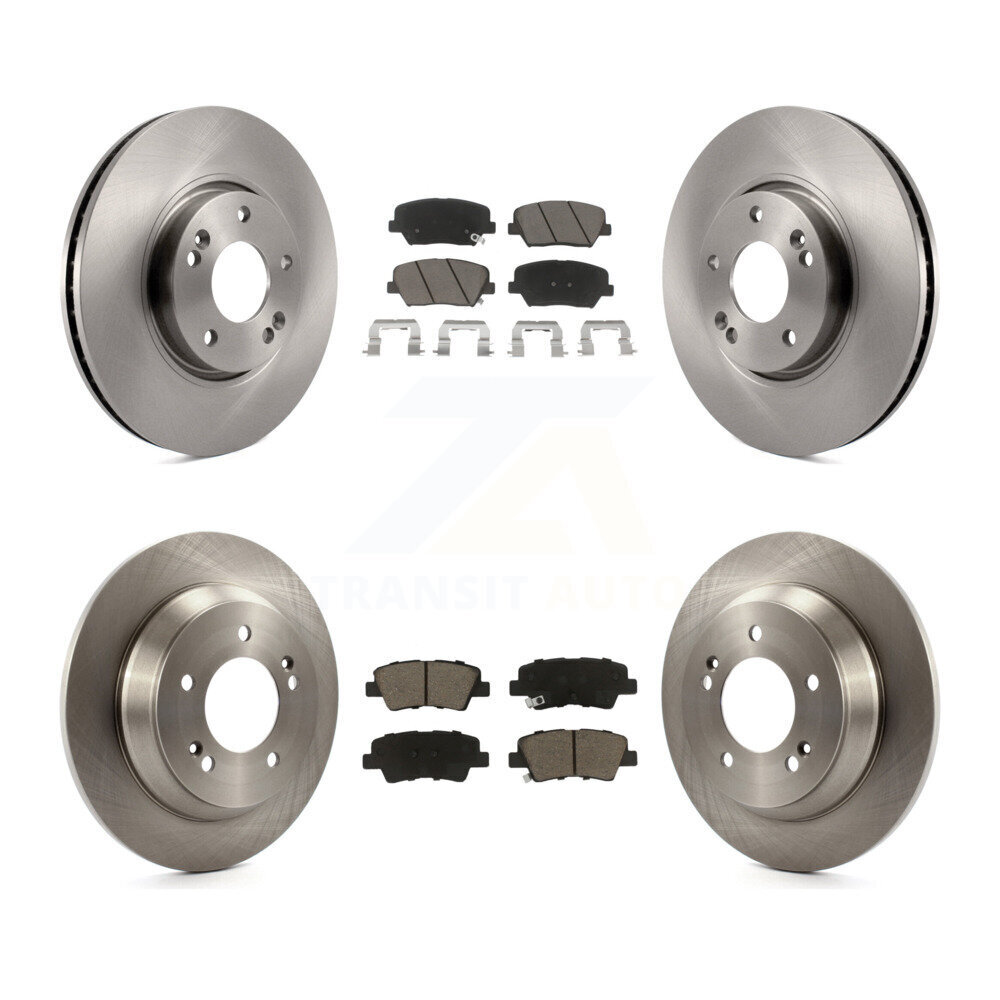 Front Rear Brake Rotors & Ceramic Pad Kit For 14-17 Kia Rondo With Electric Parking K8C-101584
