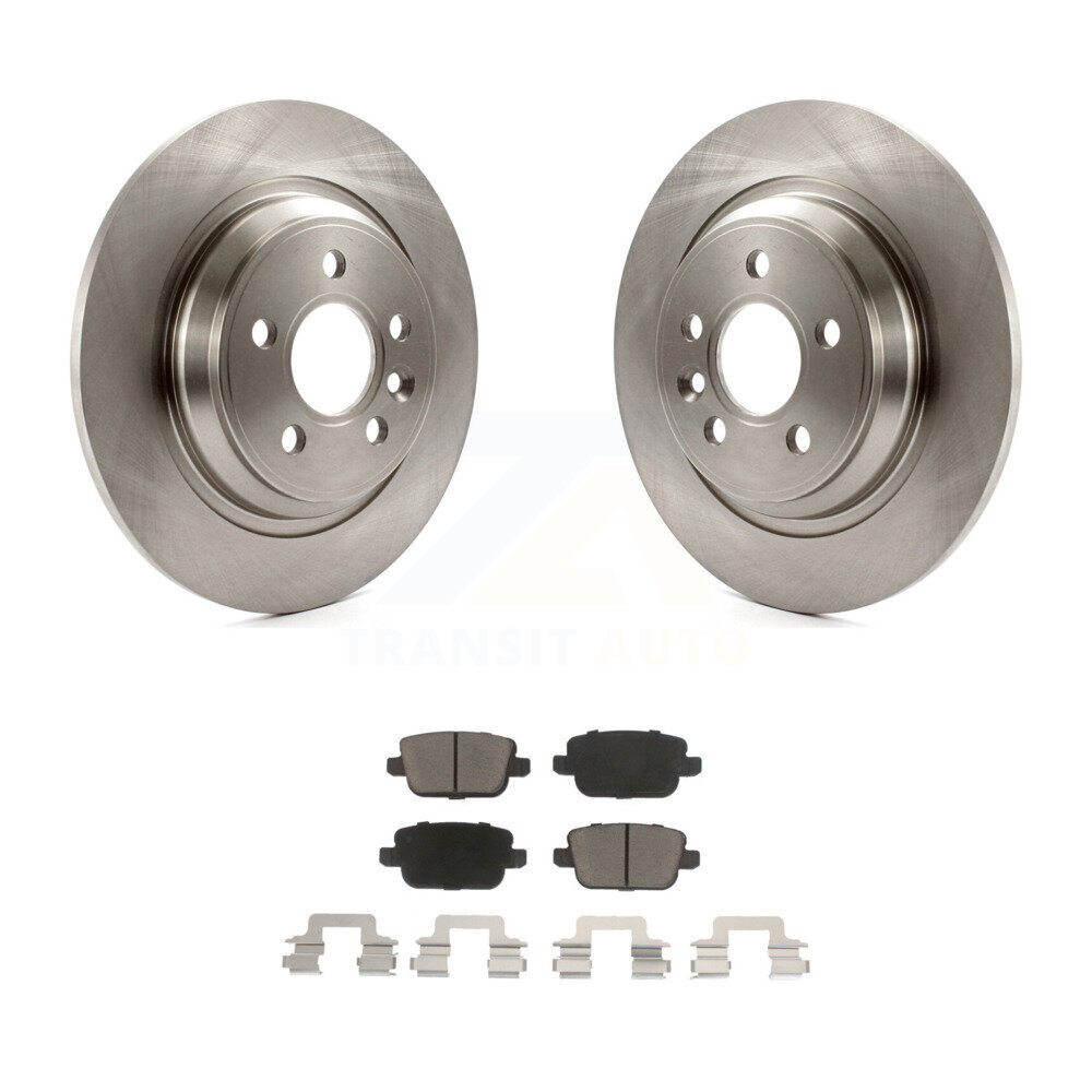 Rear Brake Rotors Ceramic Pad Kit For 2008-2011 Volvo S80 FWD With Electric Parking K8C-101634