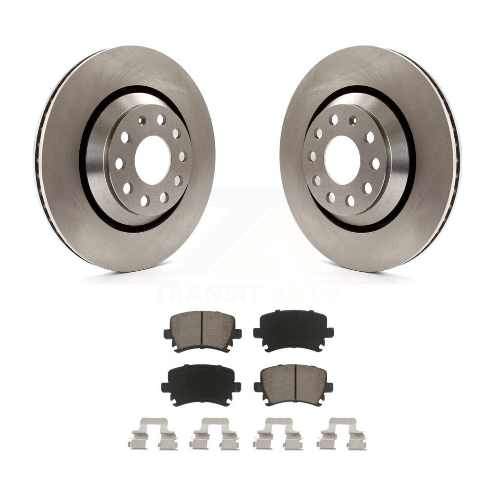 Rear Disc Brake Rotors And Ceramic Pads Kit For Volkswagen GTI Passat CC Golf R R32 K8C-101674