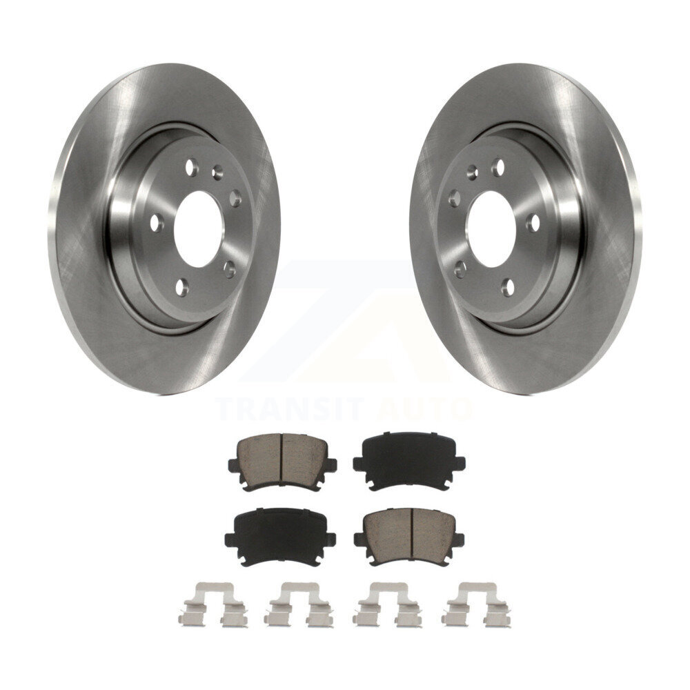 Rear Brake Rotors Ceramic Pad Kit For 2009 Audi A4 Quattro With 300mm Diameter Rotor K8C-101848