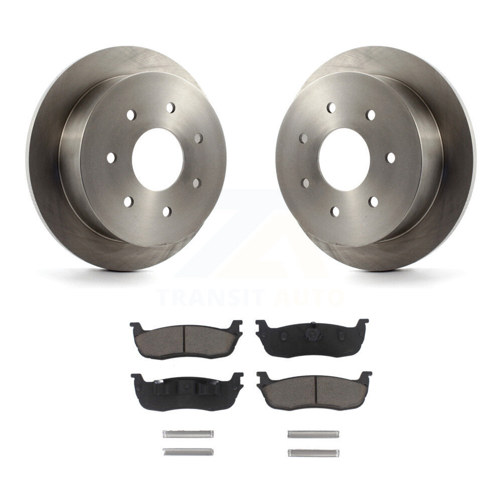 Rear Disc Brake Rotors And Ceramic Pads Kit For Ford F-150 F-250 HD K8C-101866