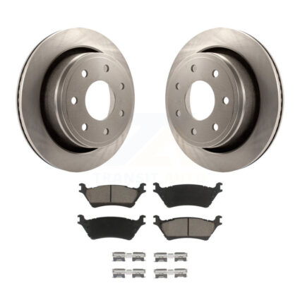 Rear Disc Brake Rotors And Ceramic Pads Kit For 2012-2014 Ford F-150 With 7 Lug Wheels K8C-101911