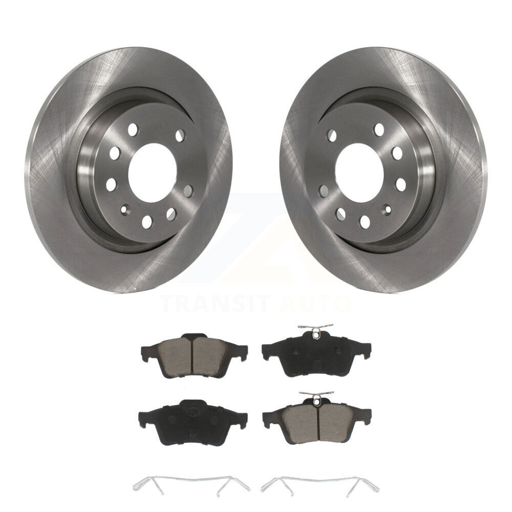 Rear Disc Brake Rotors And Ceramic Pads Kit For Saab 9-3 9-3X With Solid Rotor K8C-101985
