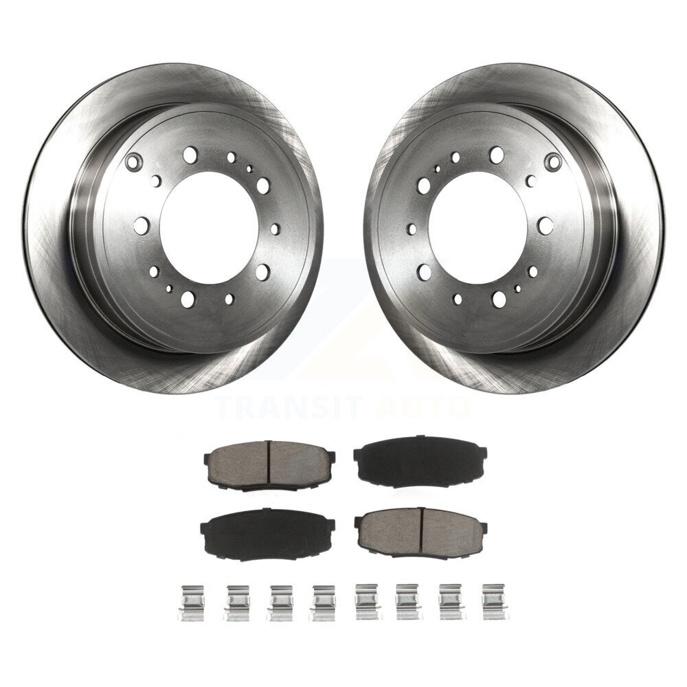 Rear Disc Brake Rotors Ceramic Pad Kit For Toyota Tundra Sequoia Lexus LX570 Land Cruiser K8C-102039