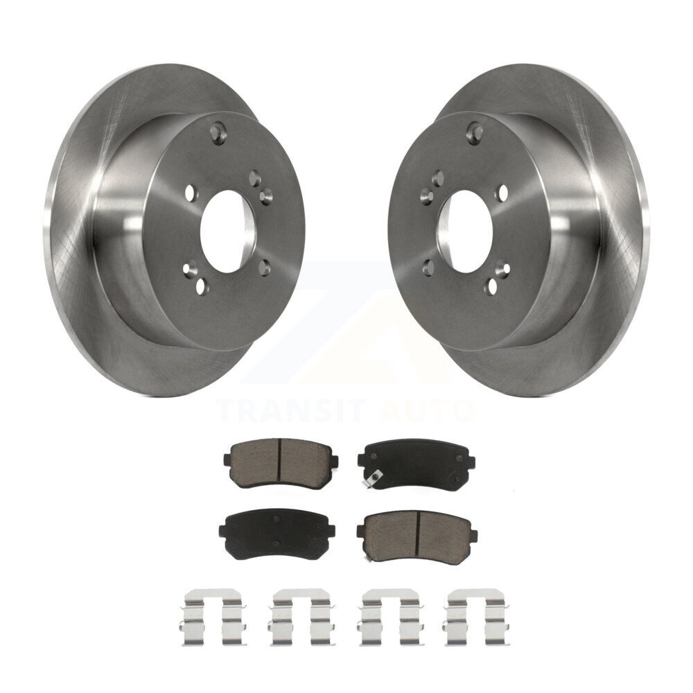 Rear Disc Brake Rotors And Ceramic Pads Kit For 2006-2010 Hyundai Accent Kia Rio5 Rio K8C-102069