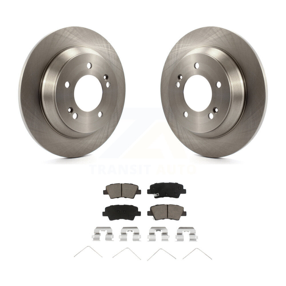 Rear Disc Brake Rotor & Ceramic Pad Kit For 2014-2017 Kia Rondo With Manual Parking K8C-102080