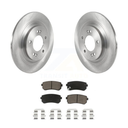Rear Disc Brake Rotors And Ceramic Pad Kit For 2017 Kia Cadenza With Manual Parking K8C-102137