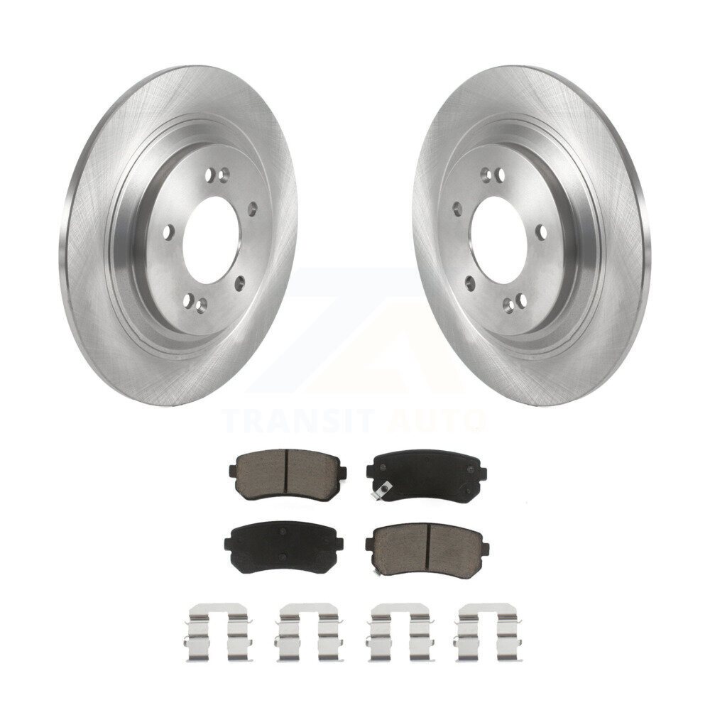 Rear Disc Brake Rotors And Ceramic Pad Kit For 2017 Kia Cadenza With Manual Parking K8C-102137