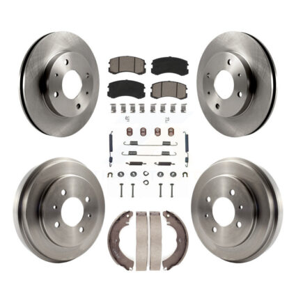 Front Rear Disc Brake Rotors Ceramic Pads And Drum Kit (7Pc) For Mitsubishi Lancer K8C-102179