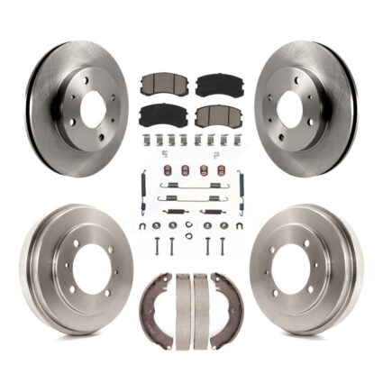 Front Rear Disc Brake Rotors Ceramic Pads And Drum Kit (7Pc) For Mitsubishi Lancer K8C-102180