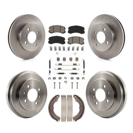 Front Rear Disc Brake Rotors Ceramic Pads And Drum Kit (7Pc) For Mitsubishi Lancer K8C-102181