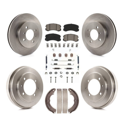 Front Rear Disc Brake Rotors Ceramic Pads And Drum Kit (7Pc) For Mitsubishi Lancer ES K8C-102182
