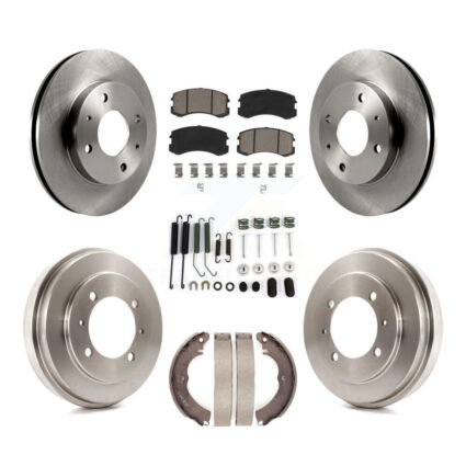 Front Rear Brake Rotor Ceramic Pad & Drum Kit (7Pc) For 2007 Mitsubishi Lancer LS Diamond K8C-102183