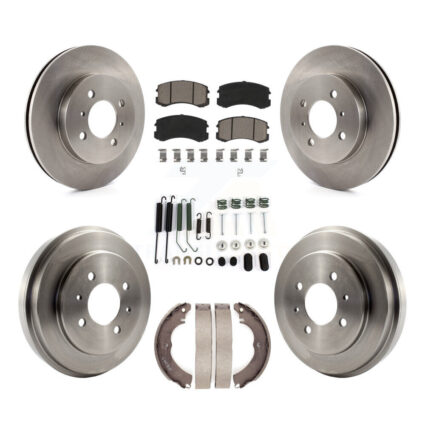 Front Rear Brake Rotor Ceramic Pad & Drum Kit (7Pc) For 2007 Mitsubishi Lancer LS Diamond K8C-102184