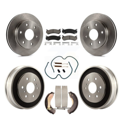 Front Rear Brake Rotor Ceramic Pad Drum Kit (7Pc) For Chevrolet Silverado 1500 GMC Sierra K8C-102189