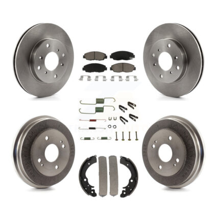 Front Rear Disc Brake Rotors Ceramic Pads And Drum Kit (7Pc) For Honda Accord K8C-102193