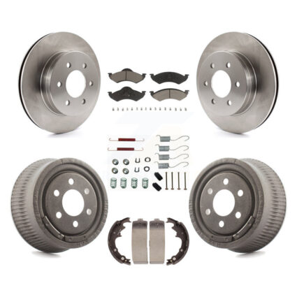 Front Rear Brake Rotors Ceramic Pad Drum Kit (7Pc) For Dodge Dakota With 9″ Diameter K8C-102195