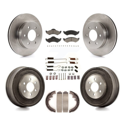 Front Rear Disc Brake Rotor Ceramic Pad Drum Kit (7Pc) For 2000-2002 Dodge Dakota Durango K8C-102196
