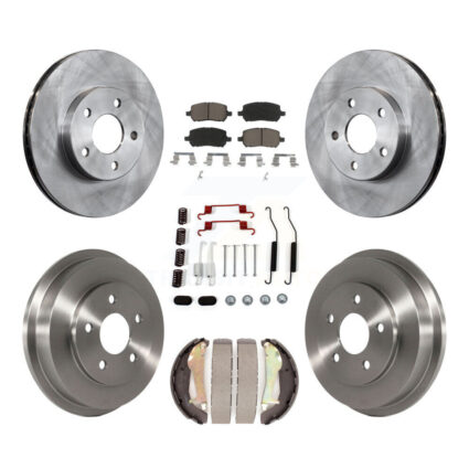 Front Rear Disc Brake Rotors Ceramic Pad & Drum Kit (7Pc) For Chevrolet Cobalt Pontiac G5 K8C-102197