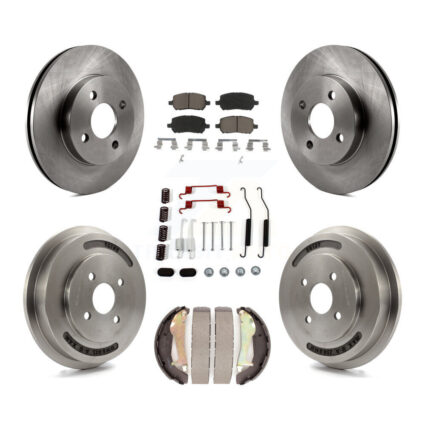 Front Rear Disc Brake Rotors Ceramic Pad & Drum Kit (7Pc) For Chevrolet Cobalt Pontiac G5 K8C-102198