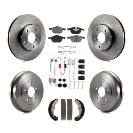 Front Rear Disc Brake Rotors Ceramic Pads And Drum Kit (7Pc) For Ford Focus FMSI=1004 K8C-102202