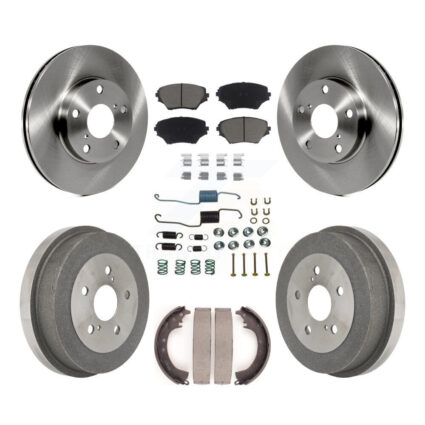 Front Rear Brake Rotors Ceramic Pad & Drum Kit (7Pc) For 2001-2002 Toyota RAV4 GAS engine K8C-102210