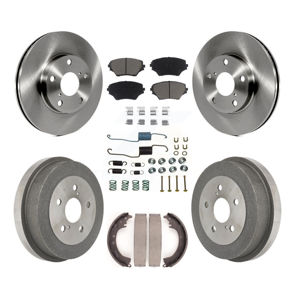 Front Rear Brake Rotors Ceramic Pad & Drum Kit (7Pc) For 2001-2002 Toyota RAV4 GAS engine K8C-102210
