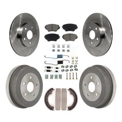Front Rear Disc Brake Rotors Ceramic Pads And Drum Kit (7Pc) For Toyota RAV4 K8C-102211
