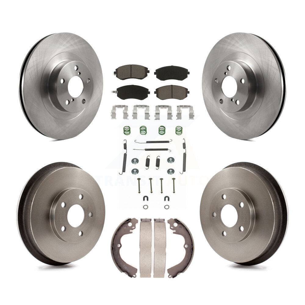 Front Rear Disc Brake Rotors Ceramic Pads And Drum Kit (7Pc) For Subaru Forester Impreza K8C-102212