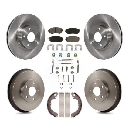 Front Rear Brake Rotors Ceramic Pad Drum Kit (7Pc) For 02-03 Subaru Impreza Outback RS TS K8C-102213