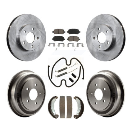 Front Rear Disc Brake Rotors Ceramic Pad & Drum Kit (7Pc) For Pontiac G5 Chevrolet Cobalt K8C-102214