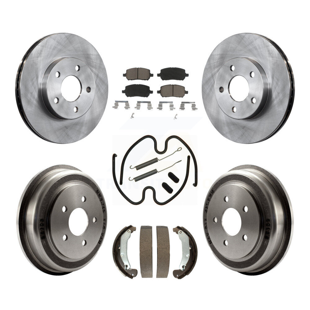 Front Rear Disc Brake Rotors Ceramic Pad & Drum Kit (7Pc) For Pontiac G5 Chevrolet Cobalt K8C-102214