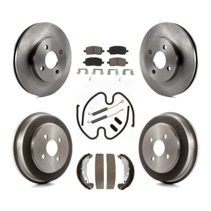Front Rear Brake Rotor Ceramic Pad Drum Kit (7Pc) For Pontiac Chevrolet Cobalt Saturn Ion K8C-102215