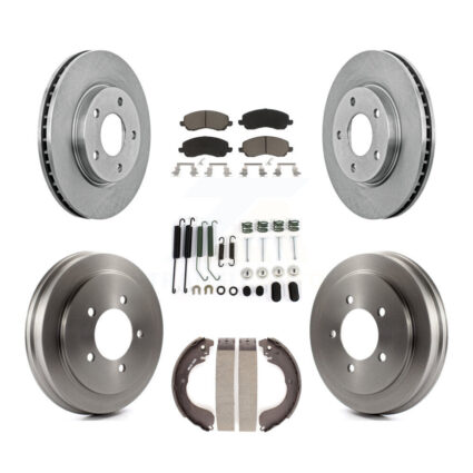 Front Rear Disc Brake Rotors Ceramic Pads And Drum Kit (7Pc) For Dodge Caliber K8C-102216