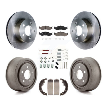 Front Rear Disc Brake Rotors Ceramic Pads And Drum Kit (7Pc) For Jeep Wrangler Cherokee K8C-102219